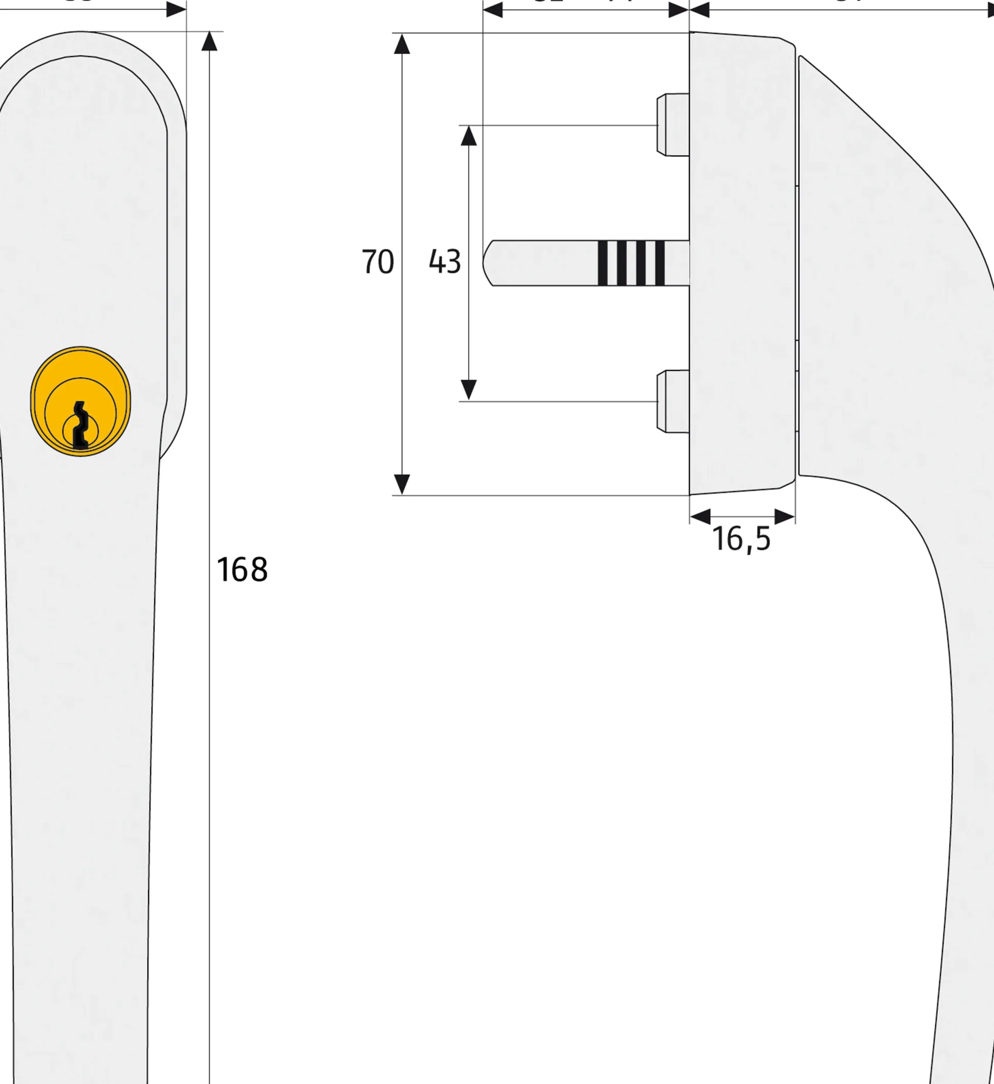 Abus Fenstergriff abschließbar FG 300 weiß