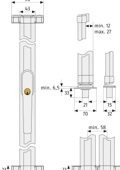 Abus Fensterzusatzschloss FOS550 braun