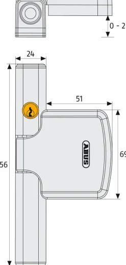 Abus Fensterzusatzschloss FTS206 braun