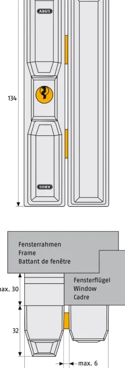 Abus Fensterzusatzschloss FTS88 weiß