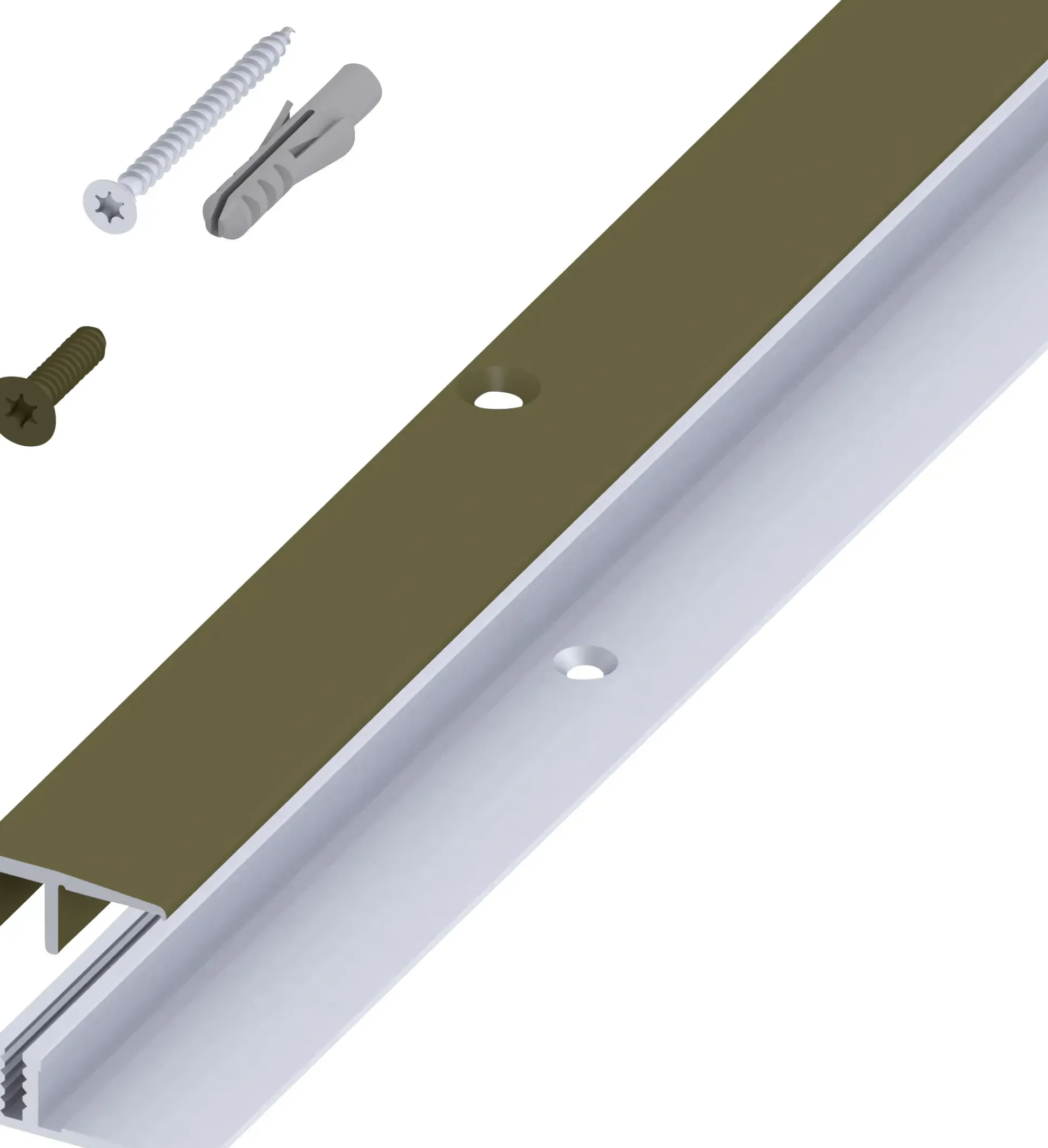 alfer Abschluss- + Träger- 1 m, 21 x 10.5 x 7 - 15 mm Alu eloxiert bronze