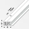 alfer Abschluss- + Träger- 1 m, 21 x 10.5 x 7 - 15 mm Alu eloxiert silber