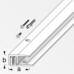 alfer Abschluss- + Träger- 1 m, 21 x 10.5 x 7 - 15 mm Alu eloxiert