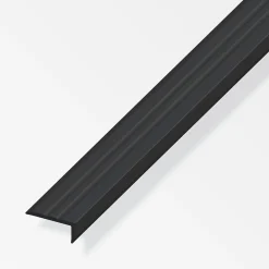 alfer Abschlussprofil 1 m, 25 x 10 mm PVC (Kunststoff) glatt schwarz