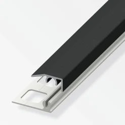 alfer Abschluss-Profil 1 m, 19.5 x 7 mm Alu eloxiert gebürstet schwarz