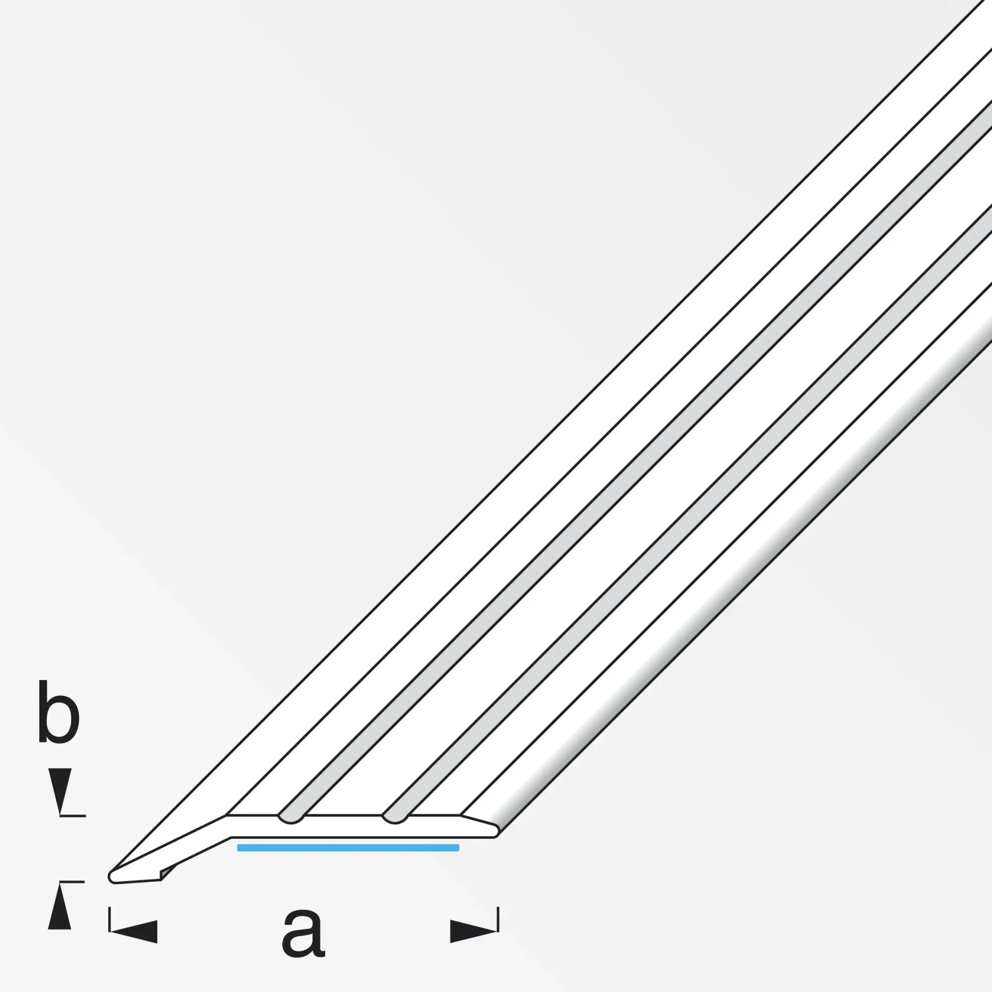 alfer Abschlussprofil 1 m, 30 x 5 mm Aluminium eloxiert titan
