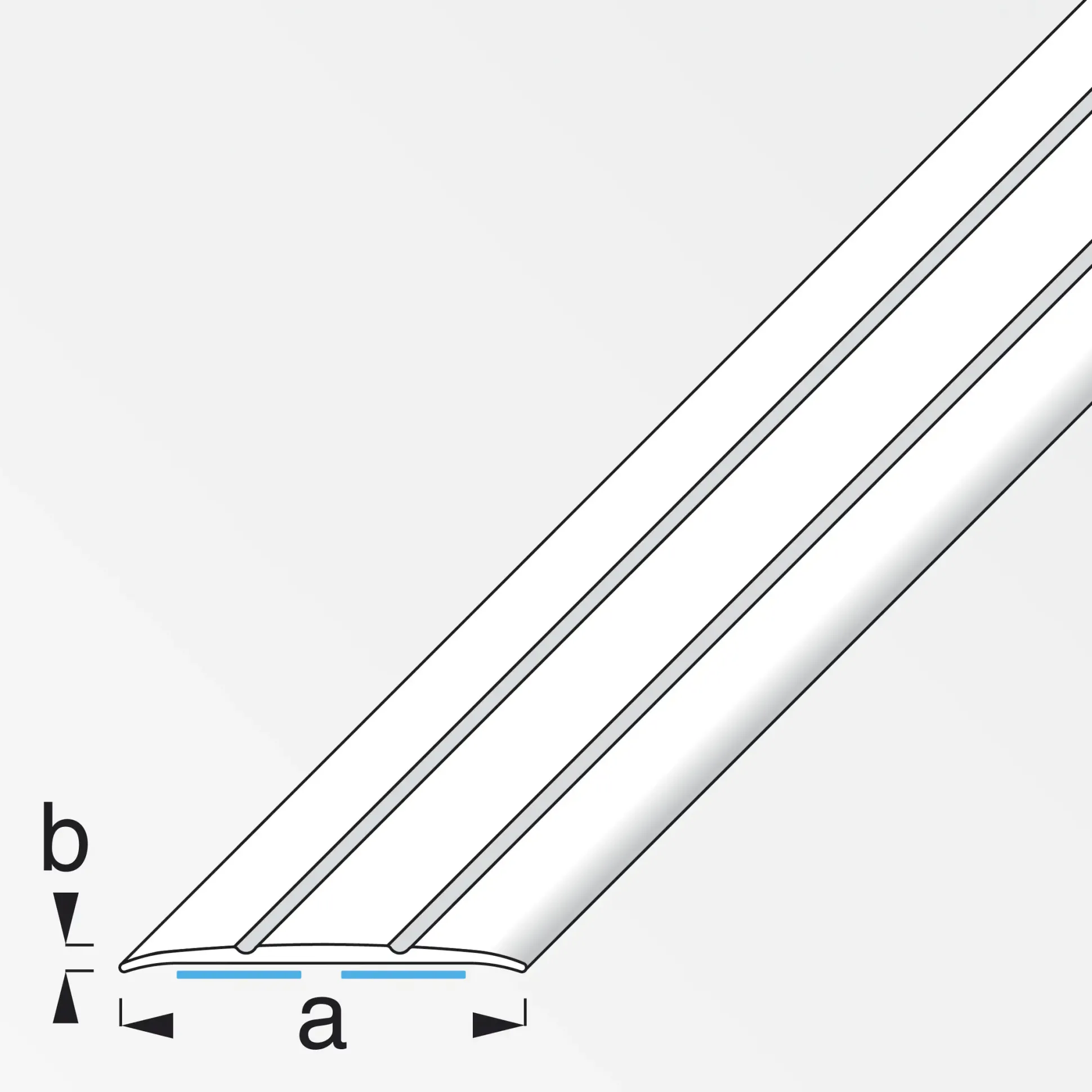 alfer Übergangsprofil 1 m, 37 x 2.5 mm Alu beschichtet sublimiert buche