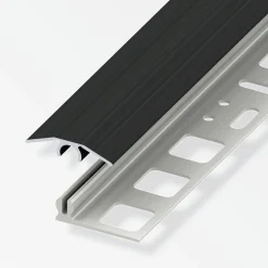 alfer Übergangs-Profil 1 m, 25 x 7 mm Alu eloxiert gebürstet schwarz