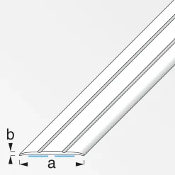 alfer Übergangsprofil 1 m, 37 x 2.5 mm Alu beschichtet sublimiert nussbaum