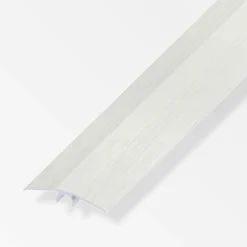 alfer Übergangs-Profil 2 m, 46 mm Alu eloxiert gebürstet Edelstahl Optik