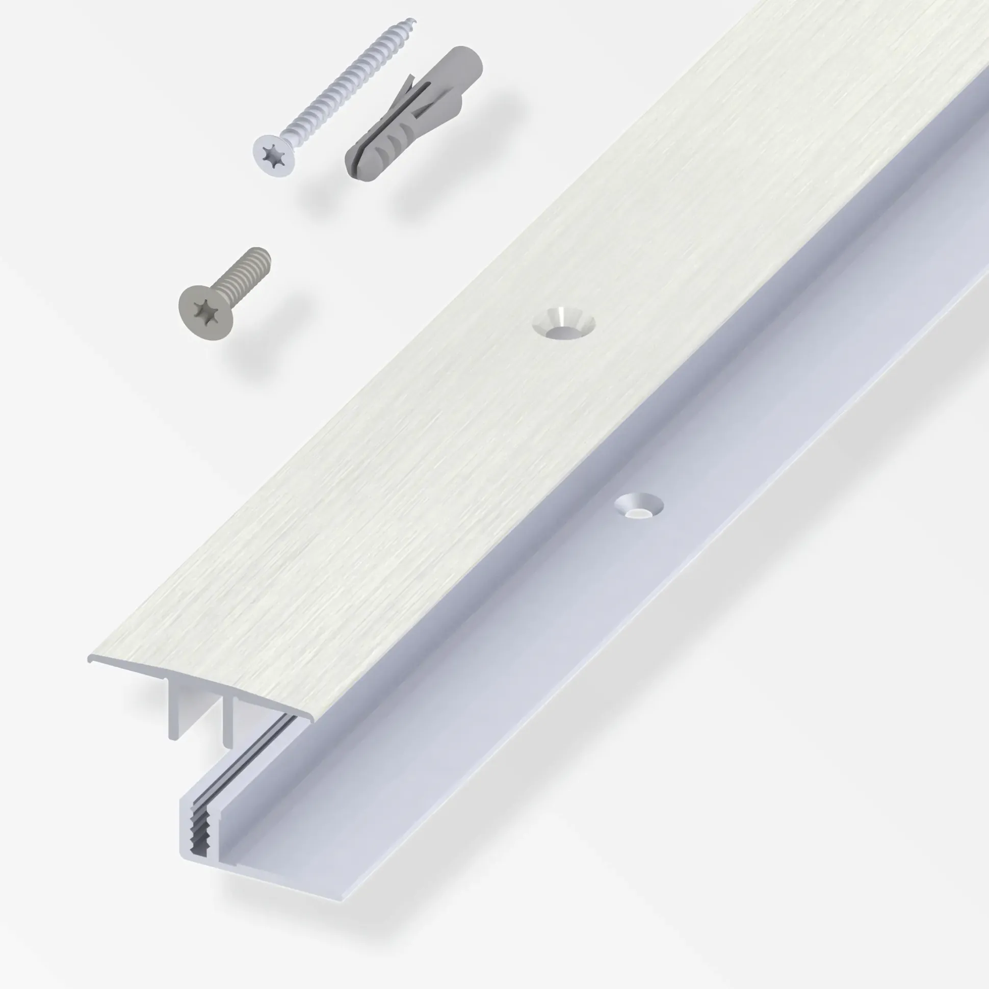 alfer Übergangs-Profil und Träger-Profil 1 m, 33 x 7 - 15 mm Alu gebürstet