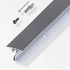 alfer Übergangs-Profil und Träger-Profil 1 m, 33 x 7 - 15 mm Alu gebürstet