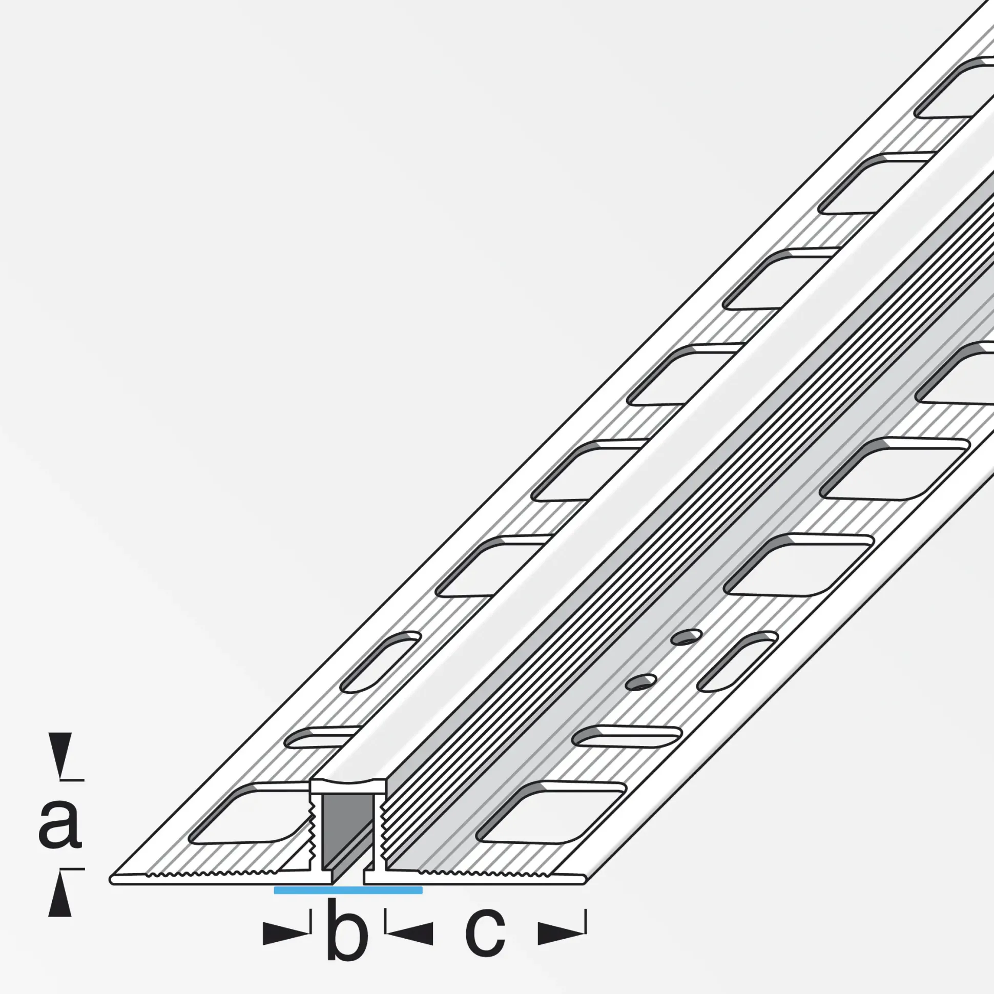 alfer Dehnfugenprofil 1 m, 10 x 8 x 21 mm PVC (Kunststoff) glatt betongrau