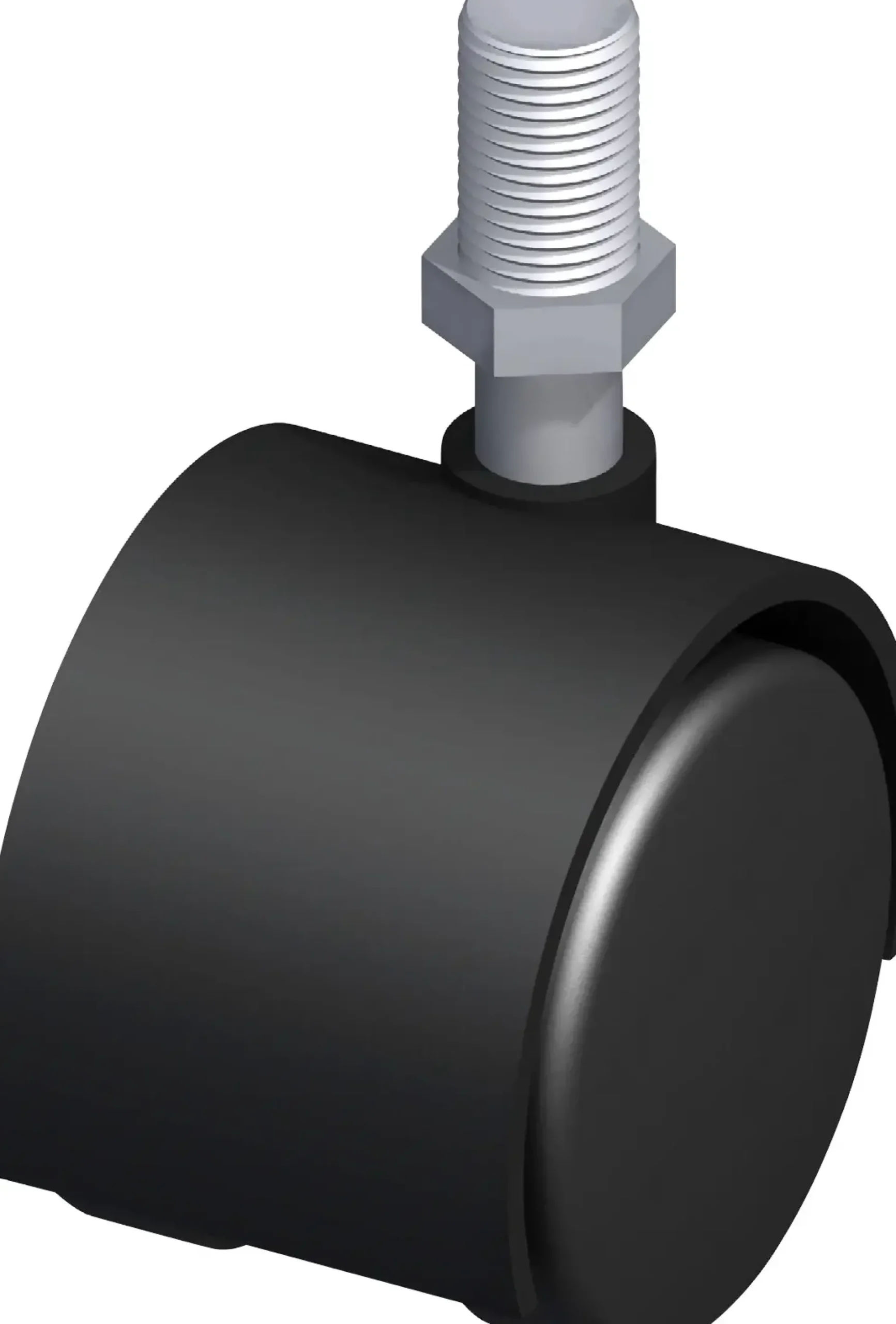 alfer Möbelrolle 40 mm 40 x Maß D: M10, PVC (Kunststoff) glatt schwarz