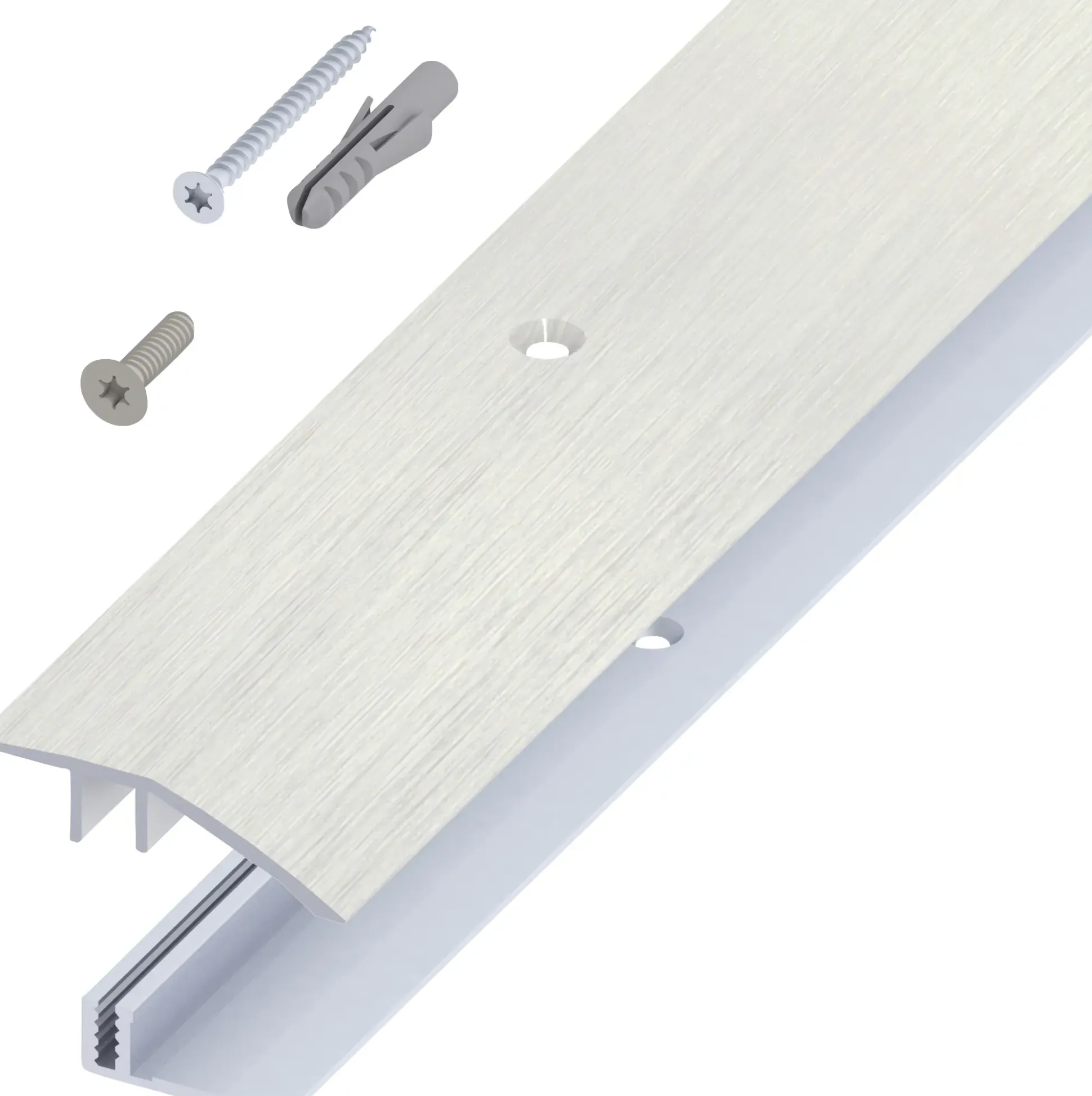 alfer Niveauausgleichs- Träger-Profil 2 m, 45 x 7 - 15 mm Edelstahloptik