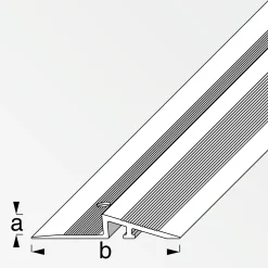 alfer Rampen-Profil 1 m, 38 x 5 mm Aluminium eloxiert silber