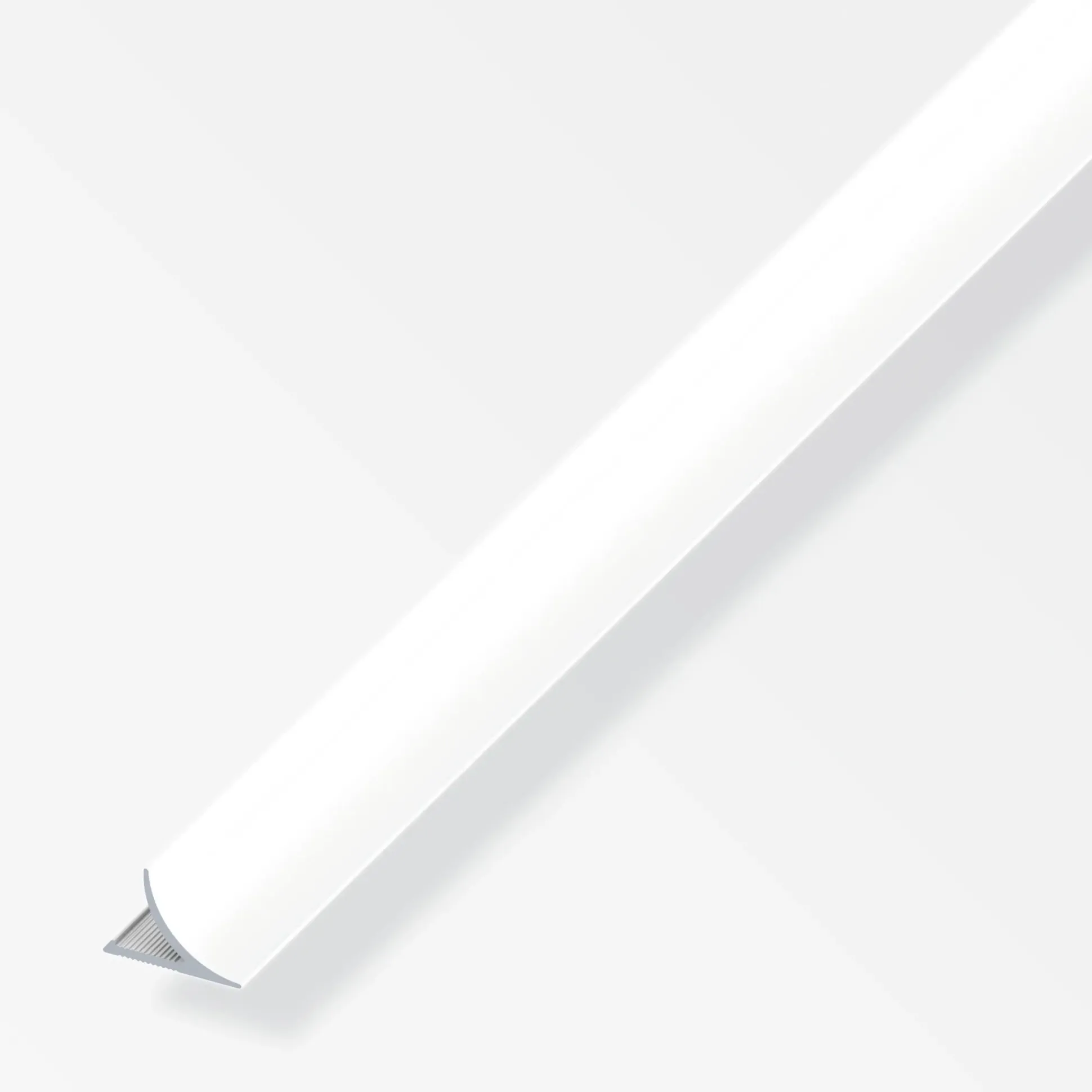 alfer Randfugeabdeckprofil 1 m, 8 x 13 mm Alu beschichtet brillantweiss