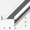 alfer Treppen-Abschluss-Profil 1 m, 40 x 30 x 3 mm Alu eloxiert silber