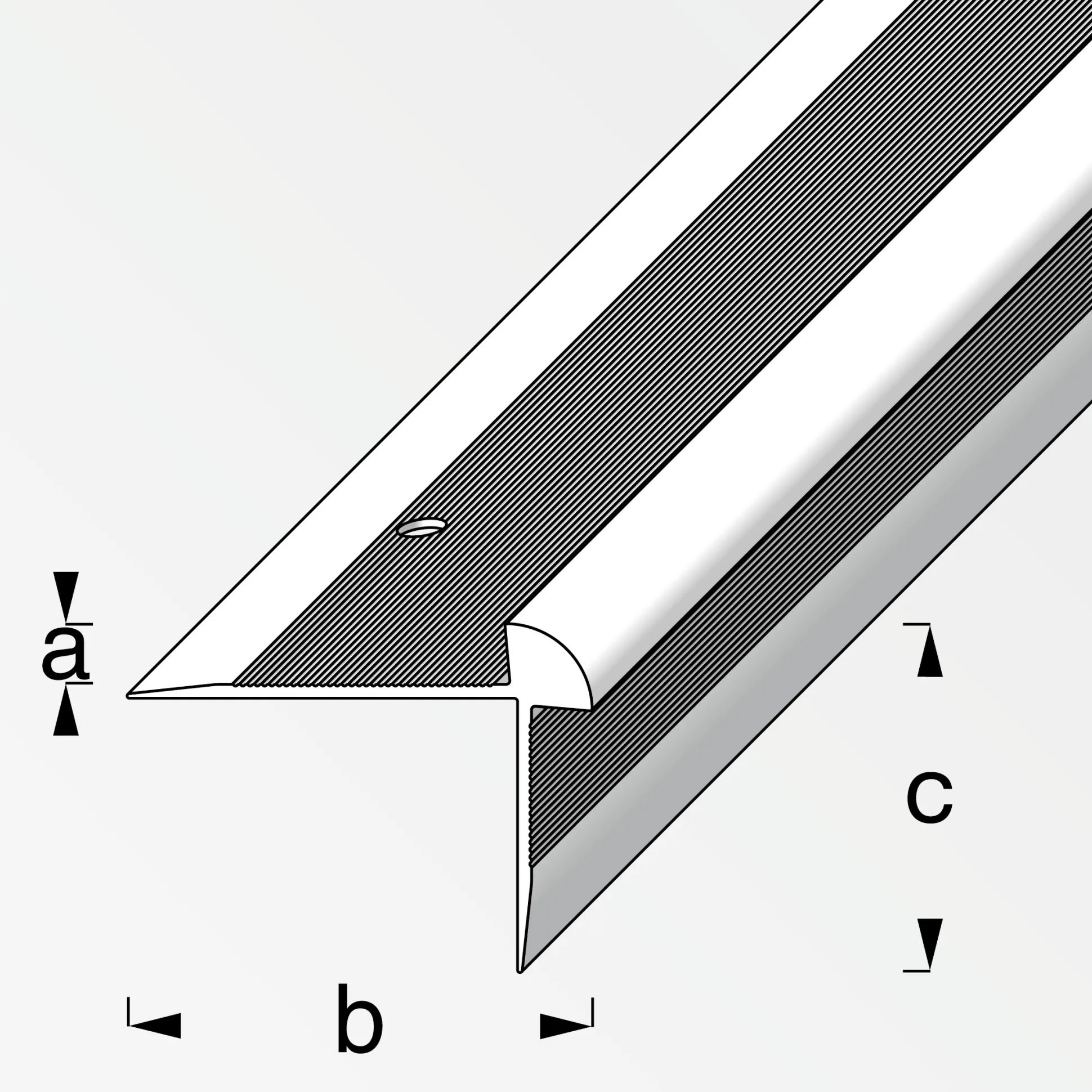 alfer Treppen-Abschluss-Profil 1 m, 40 x 30 x 5 mm Alu eloxiert silber