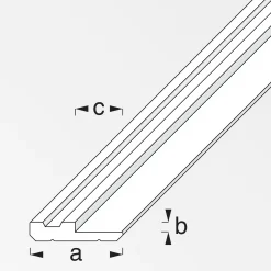 alfer Träger-Profil, einseitig 1 m, 19.5 x 1.2 x 10 mm Aluminium roh blank