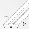alfer Träger-Profil, zweiseitig 1 m, 29.5 x 1.2 x 10 mm Alu roh blank