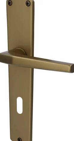 Alpertec BB-Langschildgarnitur Phil Aluminium F4 bronze abgerundet