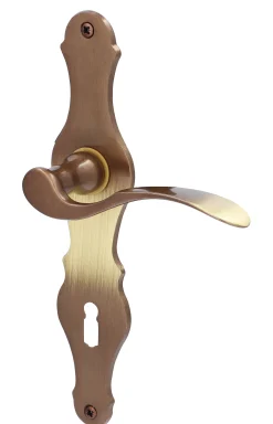 Alpertec BB-Langschildgarnitur Susan Messing bronze verschnörkelt
