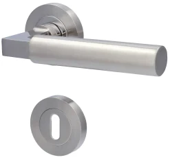 Alpertec BB-Rosettengarnitur Solid 2 Edelstahl silber rund