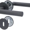 Alpertec BB-Rosettengarnitur Fair I Flat Magnet Edelstahl kaschmirgrau rund