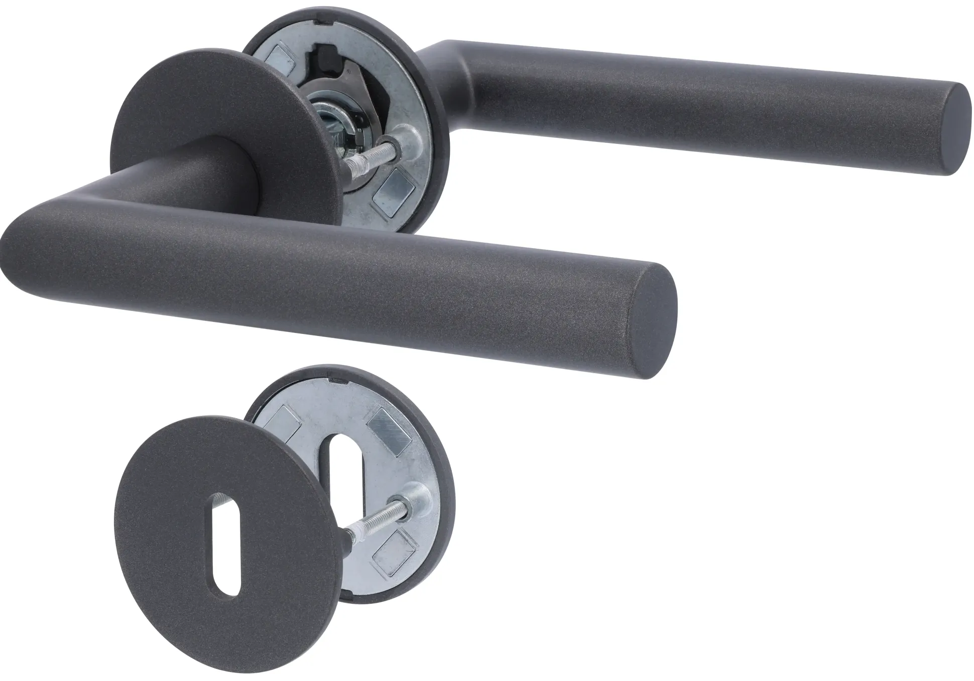 Alpertec BB-Rosettengarnitur Fair I Flat Magnet Edelstahl kaschmirgrau rund