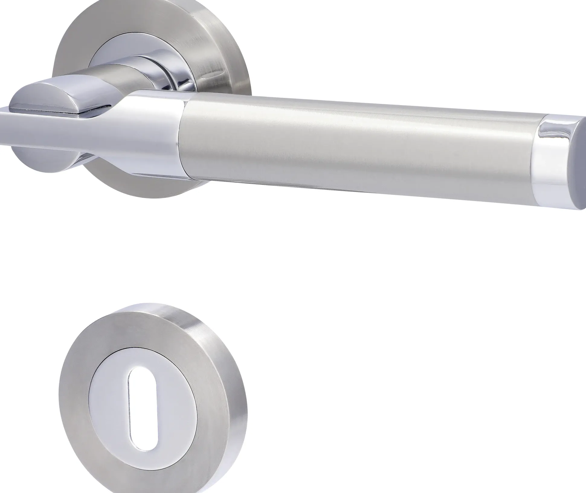 Alpertec BB-Rosettengarnitur Solid 6 Edelstahl silber rund