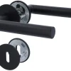Alpertec BB-Rosettengarnitur Fair I Flat Magnet Edelstahl schwarz rund