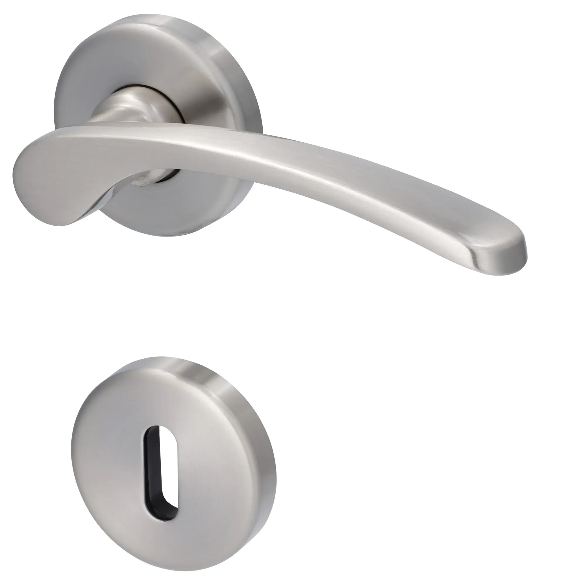 Alpertec BB-Rosettengarnitur Amos Messing silber rund