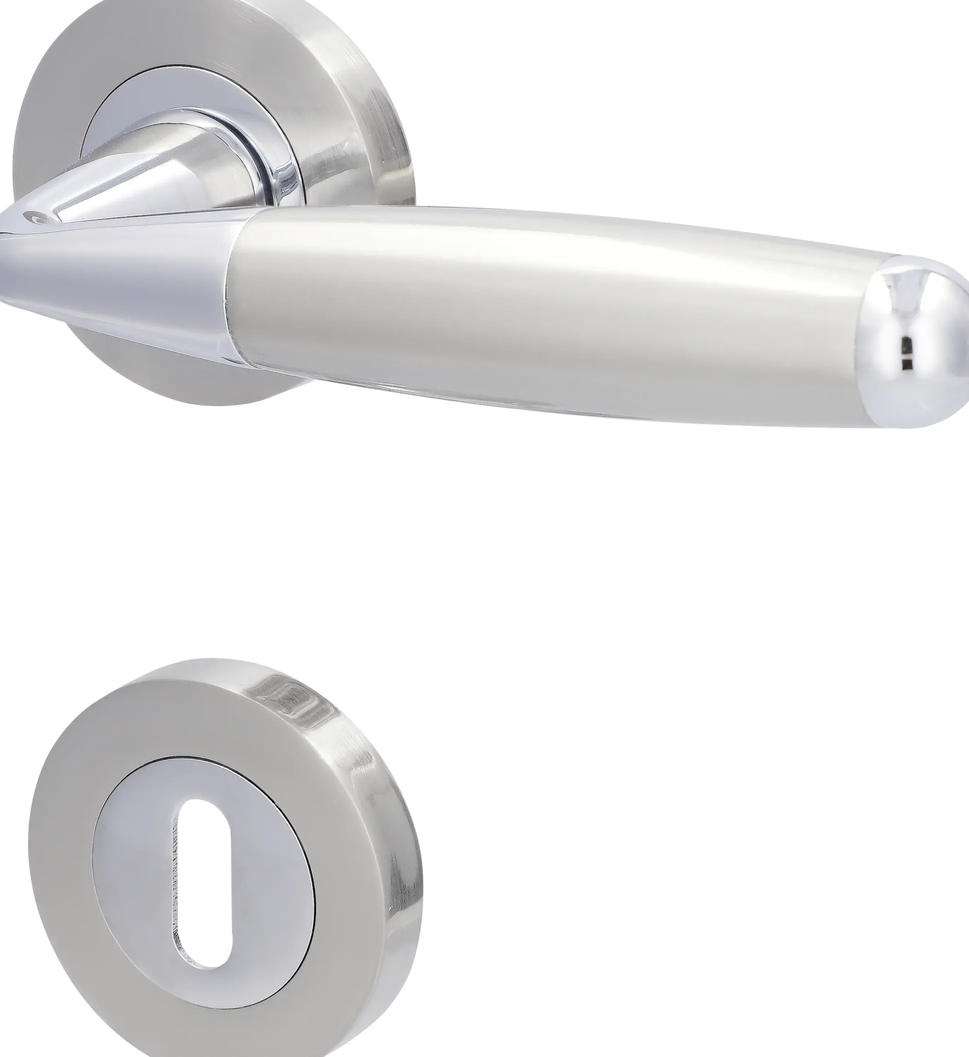 Alpertec BB-Rosettengarnitur Solid 8 Edelstahl silber rund