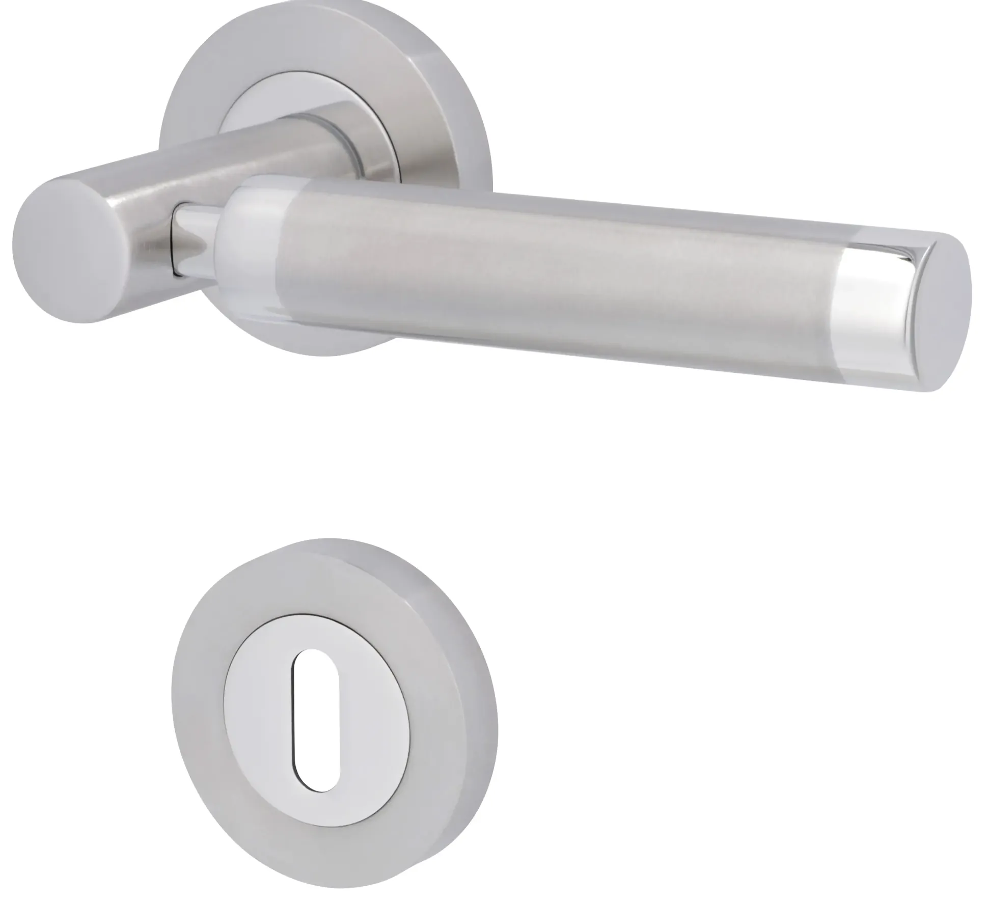 Alpertec BB-Rosettengarnitur Solid 3 Edelstahl silber rund