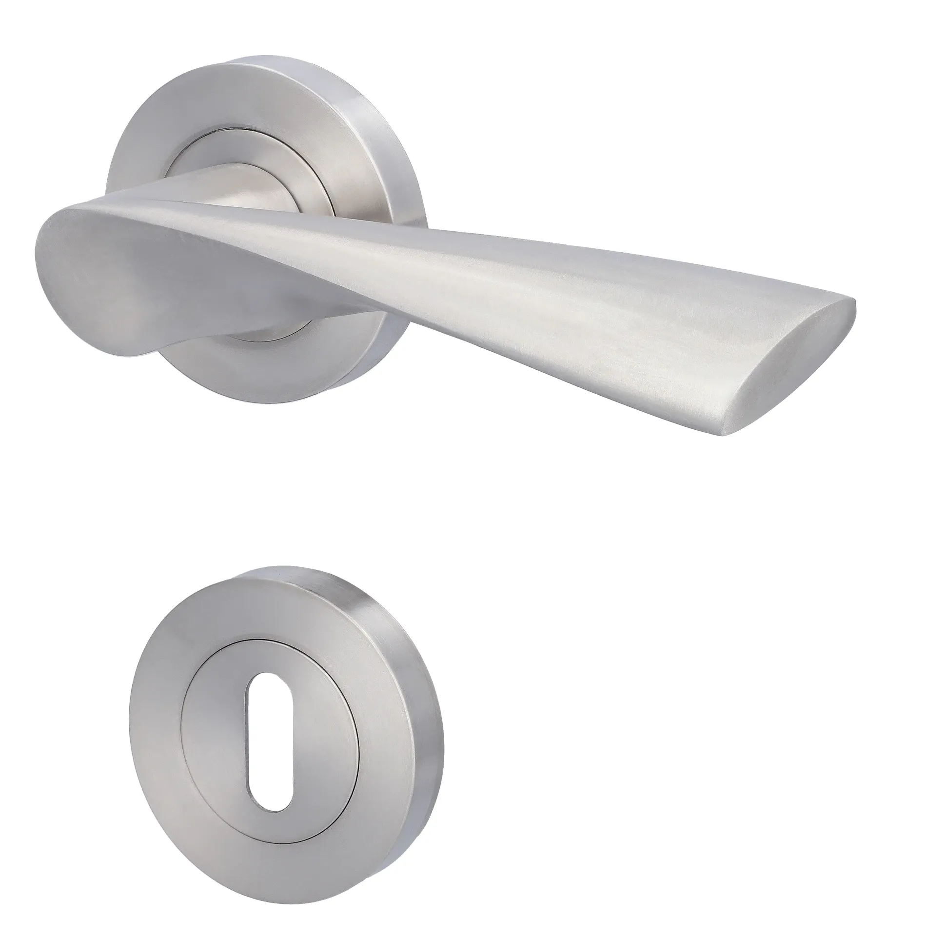 Alpertec BB-Rosettengarnitur Palma Edelstahl silber rund