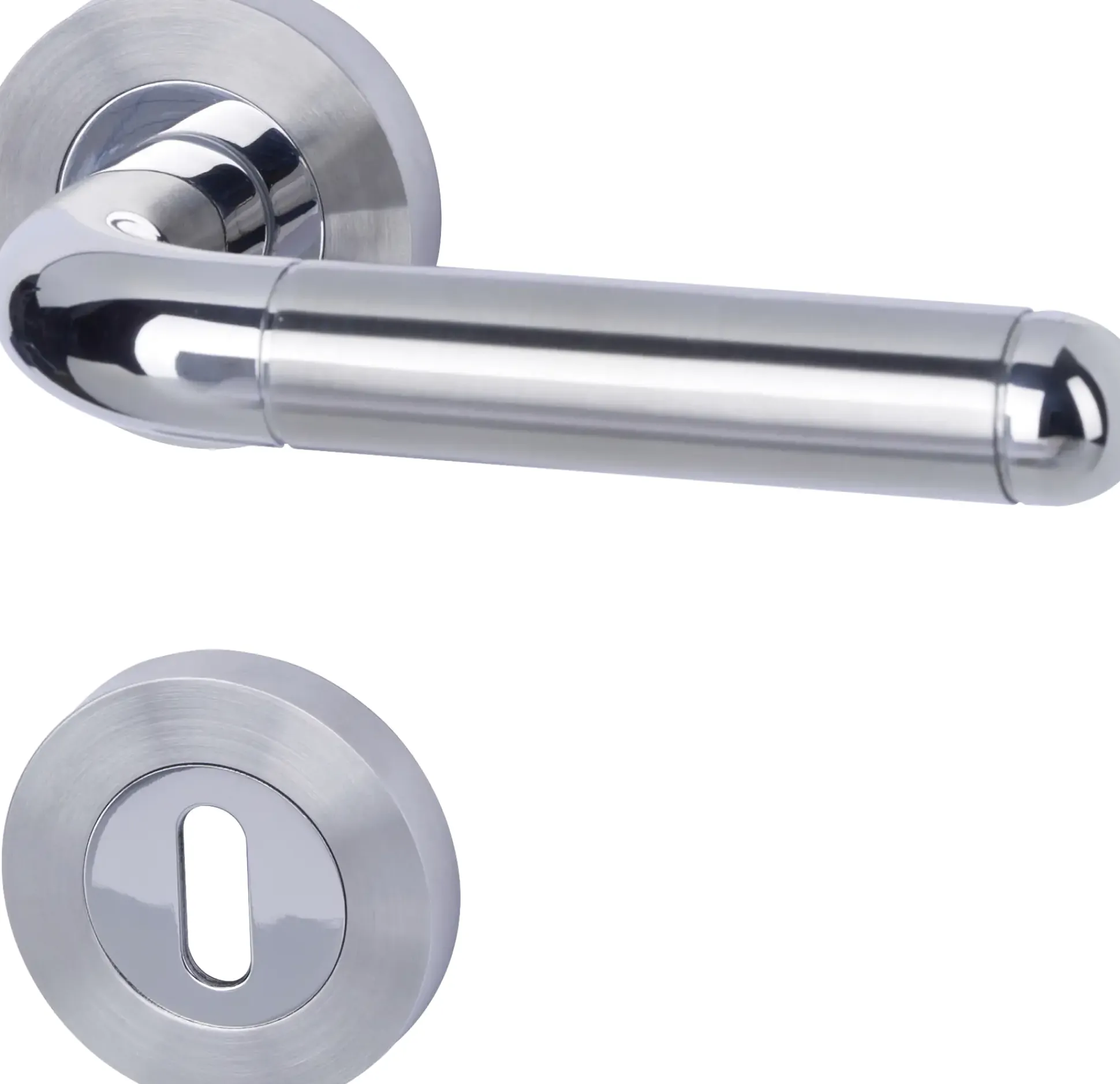 Alpertec BB-Rosettengarnitur Solid 4 Edelstahl silber rund