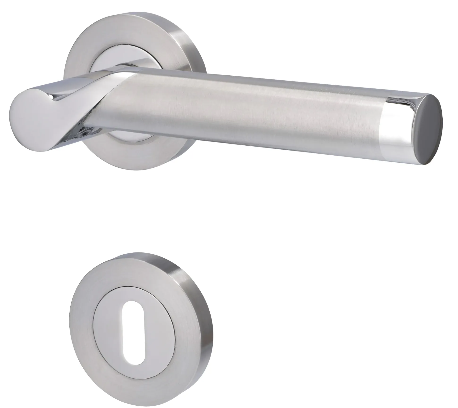 Alpertec BB-Rosettengarnitur Solid 1 Edelstahl silber rund
