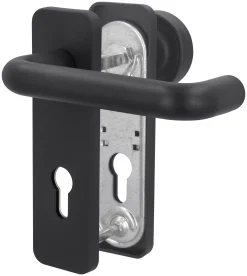 Alpertec Feuerschutzgarnitur Drücker/Knopf Kunststoff schwarz eckig