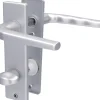 Alpertec Kurzschildgarnitur Florence Aluminium silber eckig