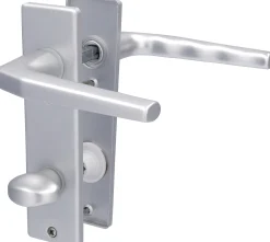 Alpertec Kurzschildgarnitur Florence Aluminium silber eckig