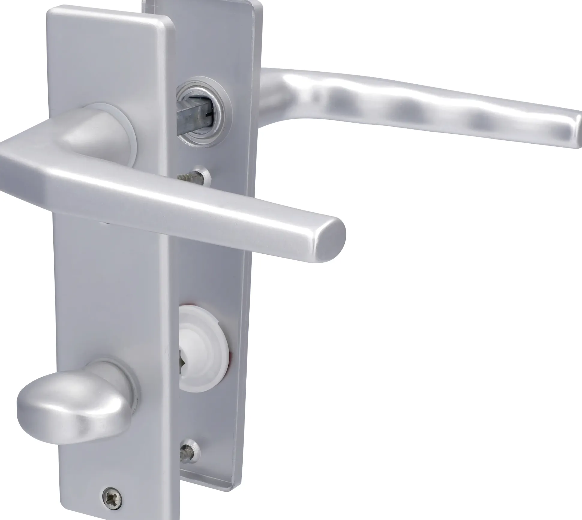 Alpertec Kurzschildgarnitur Florence Aluminium silber eckig