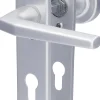 Alpertec PZ-Kurzschildgarnitur Drücker/Knopf Florence Aluminium F1 silber