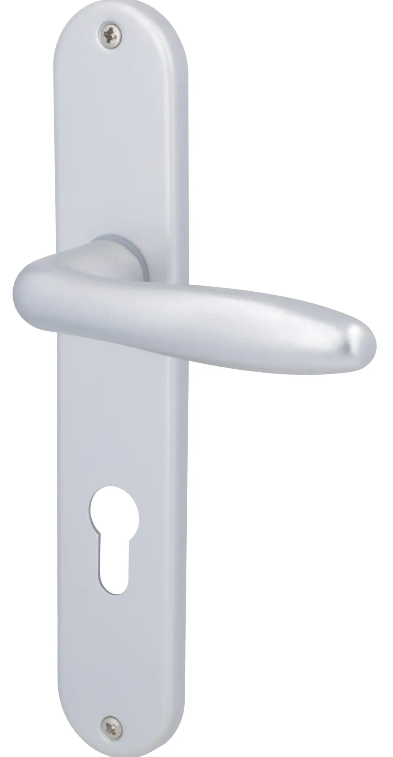 Alpertec PZ-Langschildgarnitur Ray II Aluminium silber abgerundet