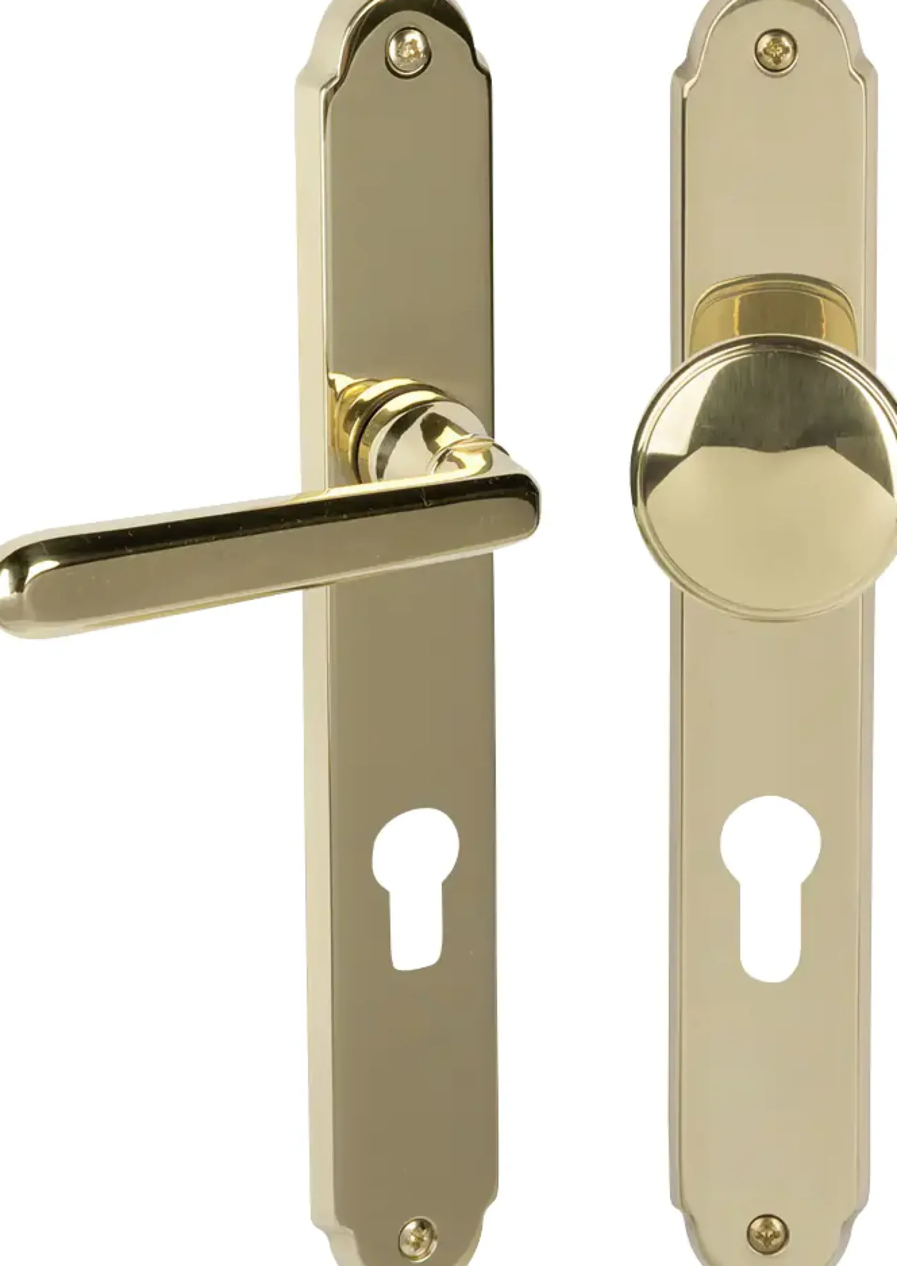 Alpertec PZ-Langschildgarnitur Wien rechts Messing gold abgerundet