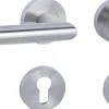 Alpertec PZ-Rosettengarnitur Solid 10 rechts Edelstahl silber rund