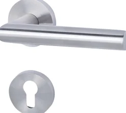 Alpertec PZ-Rosettengarnitur Fair I Drücker/Drücker Edelstahl silber