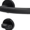Alpertec Rosettengarnitur Fair II Edelstahl schwarz Ø 5,2 cm mit Sperrriegel