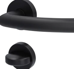 Alpertec Rosettengarnitur Fair II Edelstahl schwarz Ø 5,2 cm mit Sperrriegel