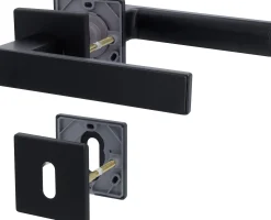Alpertec Rosettengarnitur Nazan BB Edelstahl schwarz matt 5 x 5 cm